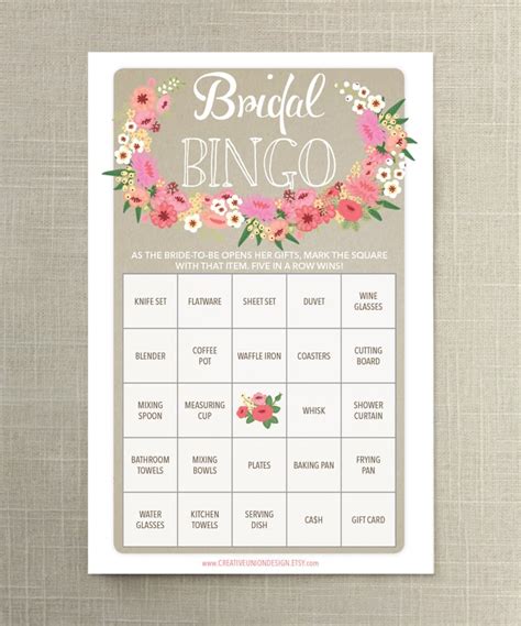 Bridal Bingo Printable Bridal Shower Games Popsugar Love Sex Photo