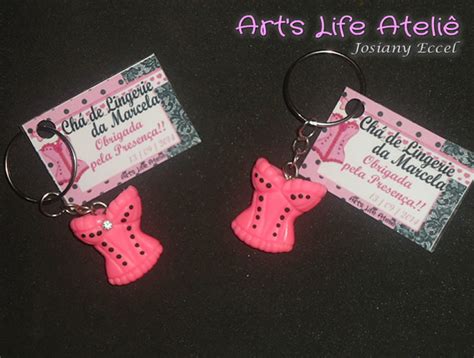 Lembrancinha Ch De Lingerie Biscuit Chaveiro Elo