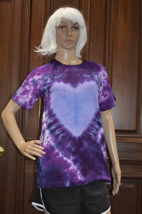 Purple Heart On Purple Tie Dye T Shirt Etsy