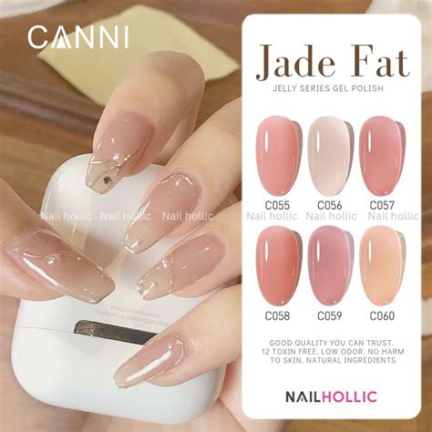 Jual 16ml CANNI JADE FAT Jelly Transluscent Transparent Sheer Nude Nail Gel Polish Gelish Kutek
