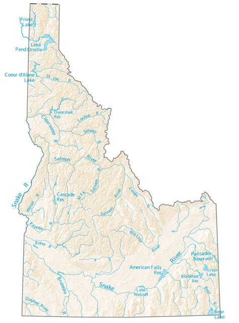 map of the lakes and rivers of the united states