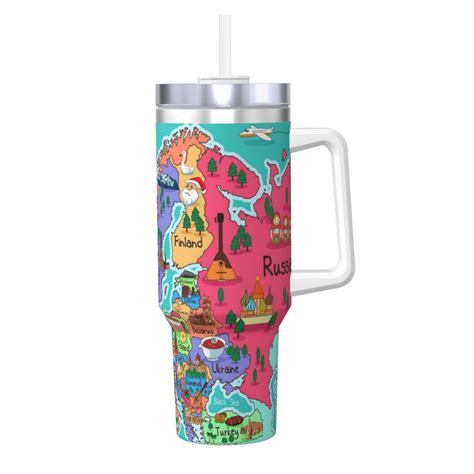 Rocae Cartoon Map Of Europe For Oz Ice Bully With Handle Keeps Drinks Hot Or Cold For Hours