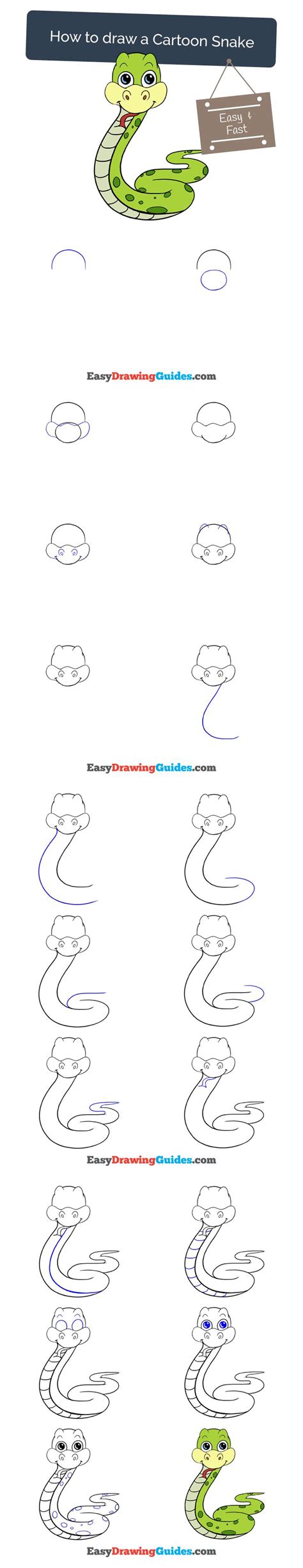 How to Draw a Snake - Really Easy Drawing Tutorial | Drawing tutorials