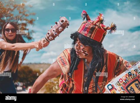 Representation Of Inca Warrior Dressed And With Battle Prehispanic