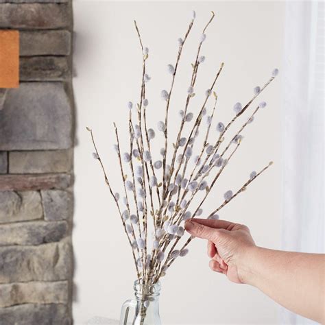 Artificial Pussy Willow And Pip Berry Spray Picks Sprays Floral