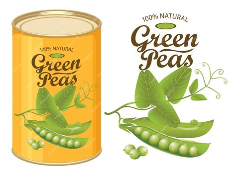 Premium Vector Banner For Canned Green Peas With Label