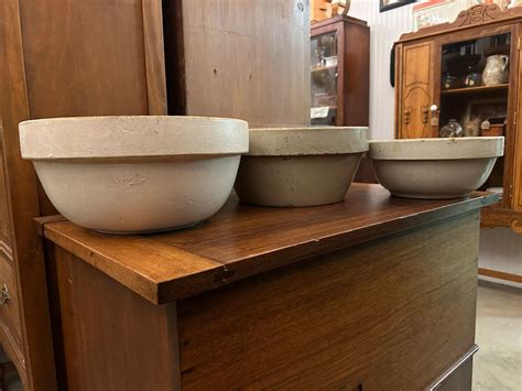 Large Antique Stoneware Bowls