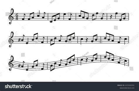 Music Note Icons Symbol Song Staff Stock Vector (Royalty Free ...