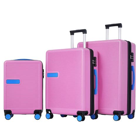 Merax Piece Pink Expandable Abs Hardshell Spinner In Plus In