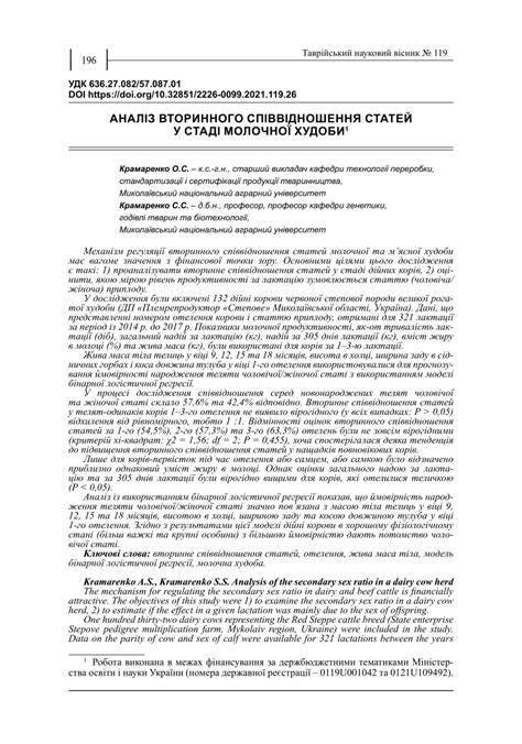 PDF Analysis Of The Secondary Sex Ratio In A Dairy Cow Herd