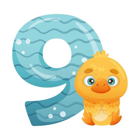 Set of Numbers with Cute Baby Animals. Educational Numbers, Kids