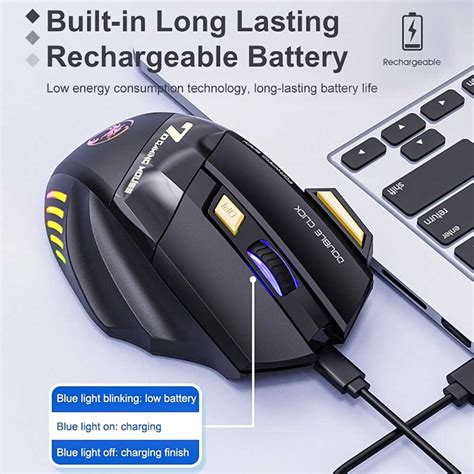 iMICE Wireless Gaming Mouse Ergonomic RGB Rechargeable 3200 DPI - GW-X7 ...
