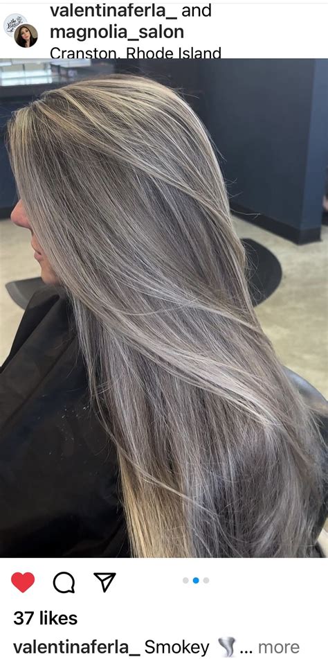 Pin By Kayla B On Hair Ashy Bronde Color Blonde Hair With Grey Highlights Silver Grey Hair
