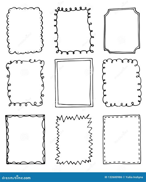 Art And Collectibles Doodle Frame Brushes Doodle Frames Hand Drawn Clip