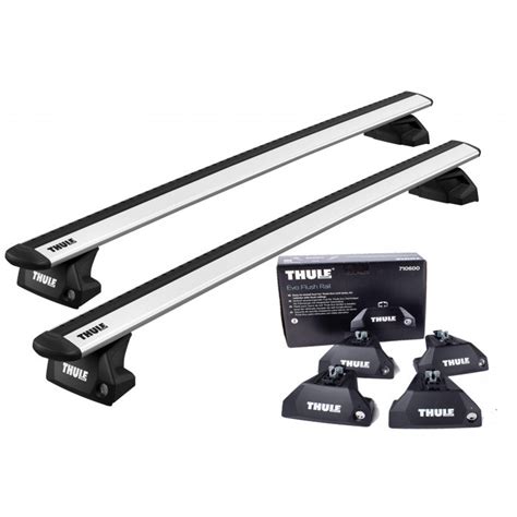 Coppia Barre Thule WingBarEvo Nere Con Piede Thule Evo Flush Rail 7106