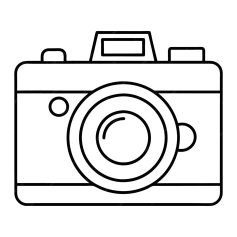 Premium Vector Line Art Style Camera For Use World Photography Day