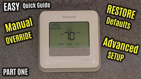 Honeywell Pro Series Thermostat Temporary Permanent Hold 54 Off