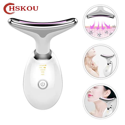 Hskou Neck Face Beauty Device Colors Led Photon Therapy Skin Tighten