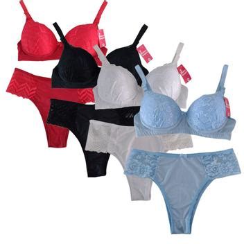 kit Conjuntos Lingerie Plus Size Reforçado Sutiã Calcinha INTIMAS LINGERIE Conjunto de
