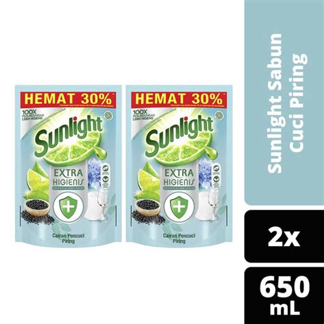 Jual Sunlight Sabun Cuci Piring Higienis 650mL Twin Pack Dapur