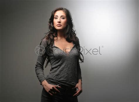 Beautiful Naked Woman Pulling Her Hair Stock Photo Crushpixel