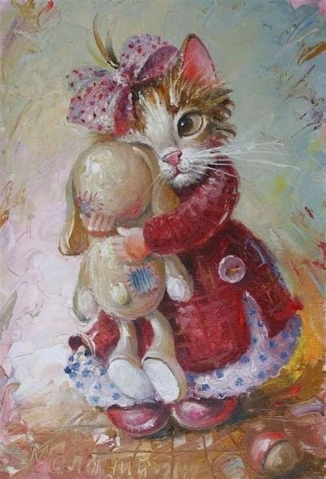 Теплые коты. Запись со стены. | Cat art, Cats and kittens, Cat painting