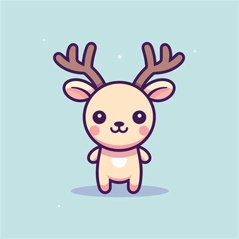 Cute Kawaii Reindeer Chibi Mascot Vector Cartoon Style 23169744 Vector