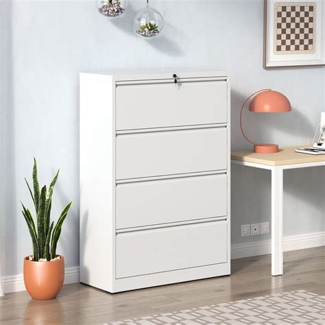 Inbox Zero High-Security Black Metal 4 Filing Cabinet For Office