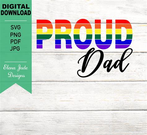 Proud Dad Svg Pride Squad Lgbtq Svg Gay Pride Svg Pride Month Rainbow Gay Flag Silhouette