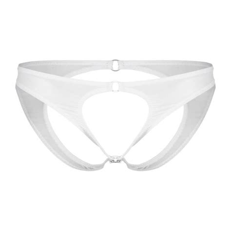 Iixpin String Ouvert Homme Sexy Fesse Nue Tanga Sous V Tement Bikini Thong S Xl Blanc