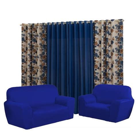 Kit Florata Cortina 2 Metros Capa De Sofa De 2x3 Lugares NACIONAL