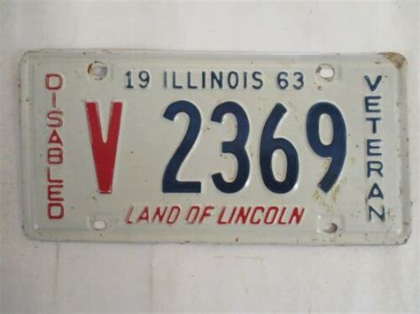 1963 Illinois DISABLED VETERAN License Plate Tag EBay