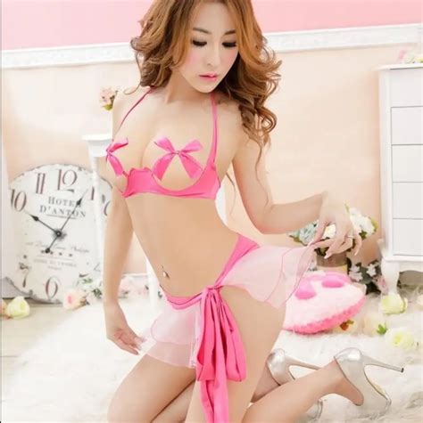 Sexy Lingerie Lace Bow Three Point Temptation Body Suits For Women Underwear Erotic Lingerie