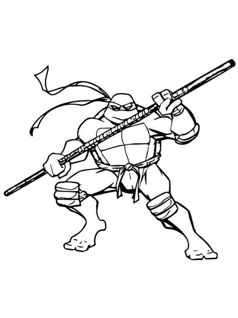 Desenhos de Donatello Tartarugas Ninja Incrível para Colorir e Imprimir