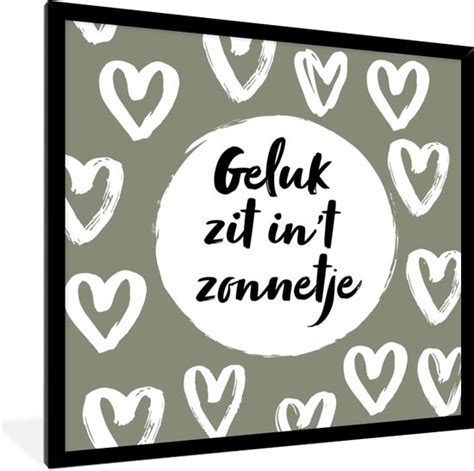 Fotolijst Incl Poster Tekst Geluk Zit In T Zonnetje Quotes