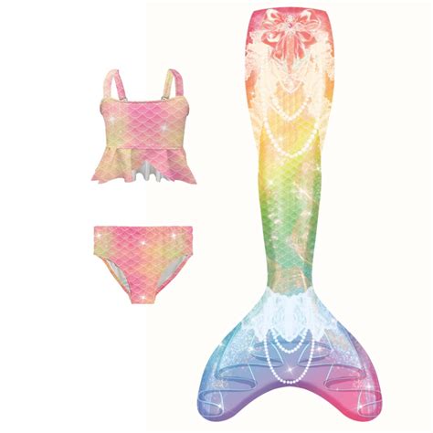 Big Girls Swimsuit Piece Bathing Suits Bikini Fish Tail Set Swimwear