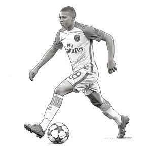 Coloriage De Kylian Mbappe Gratuit Imprimer La Star Du Real