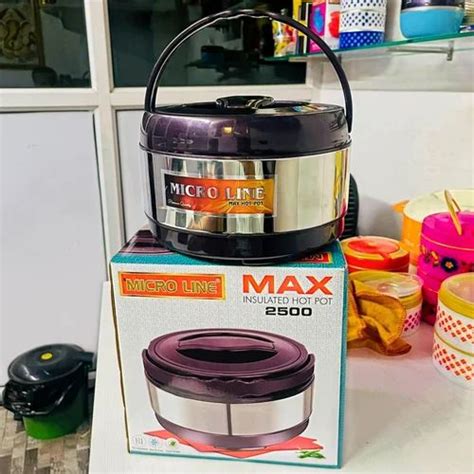 Piece Round Stainless Steel Hot Pot Casserole Size Litre Capacity Ml At