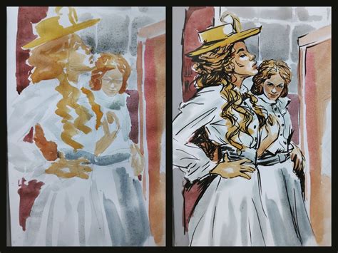 My Watercolor Sketch Before And After I Ink Rdrawing