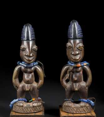 A Fine Pair Of Yoruba Ibeji Figures