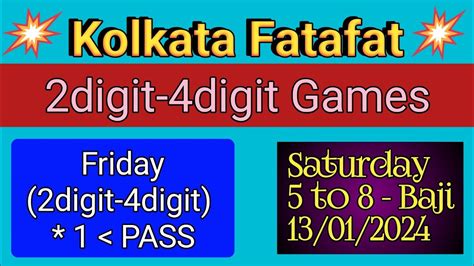 Kolkata Ff Digit Digit To Baji Game Saturday