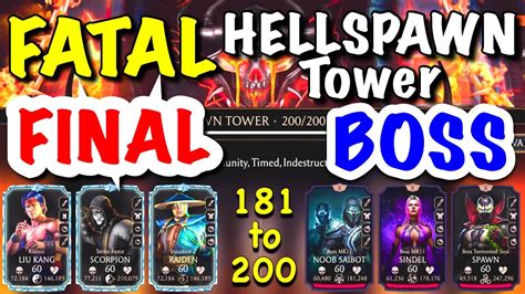 Mk Mobile Fatal Hellspawn Tower To Final Boss Battle Youtube