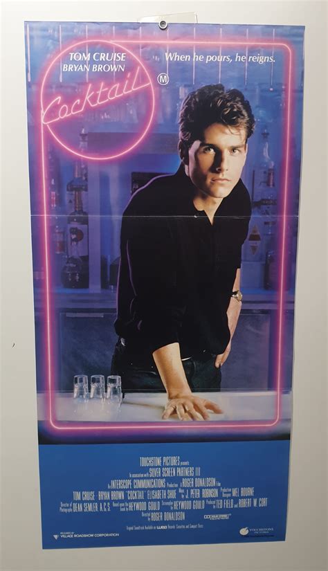 Original Daybill Movie Poster Cocktail Tom Cruise Bryan Brown Elisabeth Shue X Marks The Shop