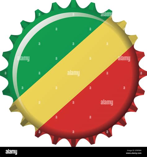 National Flag Of Republic Of Congo On A Bottle Cap Vector Illustration