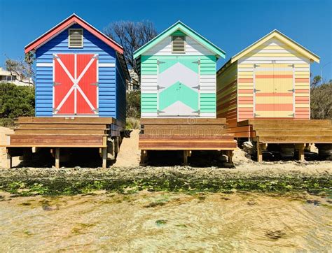 Colorful Brighton Bathing Boxes, Beach Boxes Stock Photo - Image of ...