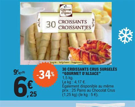 Promo 30 CROISSANTS CRUS SURGELÉS chez E Leclerc