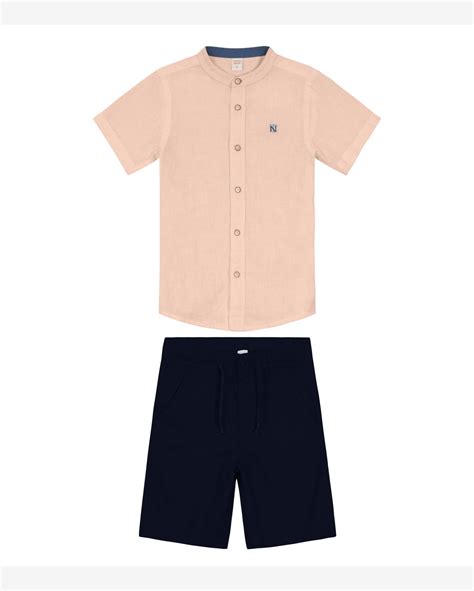 Riachuelo Conjunto Infantil Camisa Bermuda Trick Nick Rosa