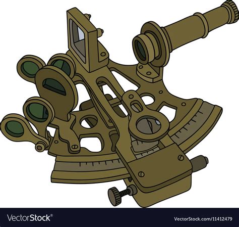 Vintage Brass Sextant Royalty Free Vector Image