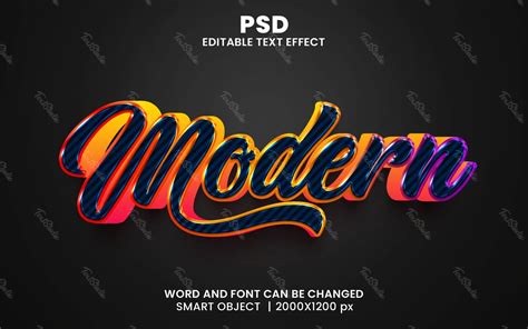 Effet De Texte Moderne En 3d Fichier Psd Photoshop Premium