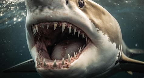 Premium AI Image | A shark with sharp teeth is shown.